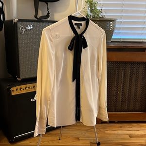 100% Silk Tie-Neck Top